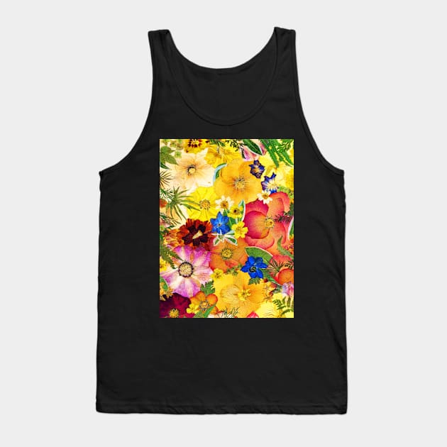 Pressed Flower Poster Giclée Art Dried Flowers Print Dried Flowers Art Tank Top by ZiggyPrint